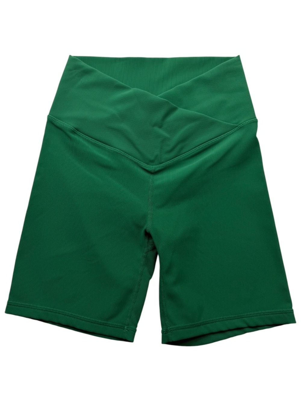 WILO Green Crossover High Waist Ribbed Biker Shorts Small
